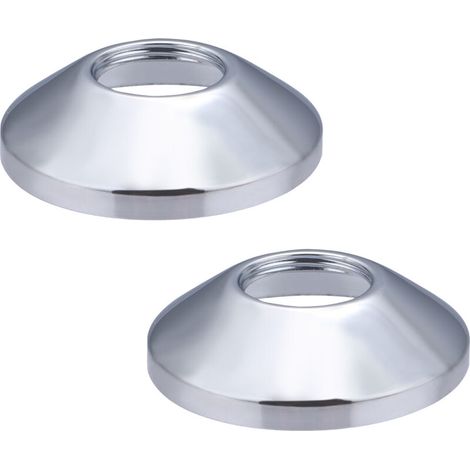 – Rosace bombée 64 mm pour raccord 3/4" (20x27) – Métal chromé – Installation rapide sans outil – Finition esthétique moderne (1/3)