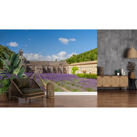 Papier peint campagne abbaye provencale - 300 x 250 cm (1/2)