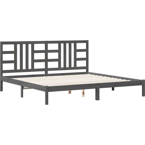Maison Exclusive - Massivholzbett Grau 200x200 cm