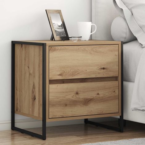 vidaXL  Bedside Table  with Drawer 2 pcs Artisian Oak 50 x 39.5 x 50 cm