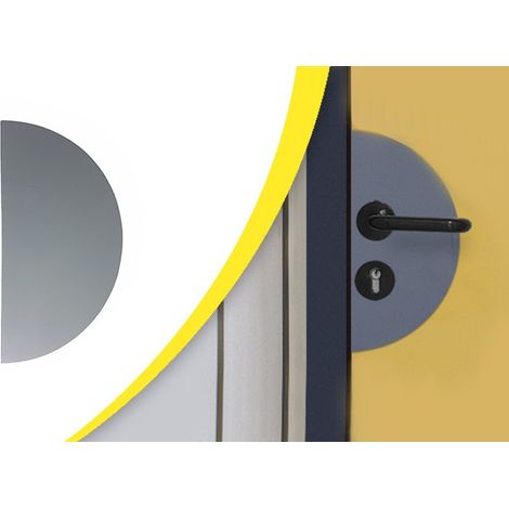 WATTELEZ 150x300 mm Placa de empuje adhesiva Clf-S1/M2 Antibacterias interior media luna - Negro - 630042N (1/2)