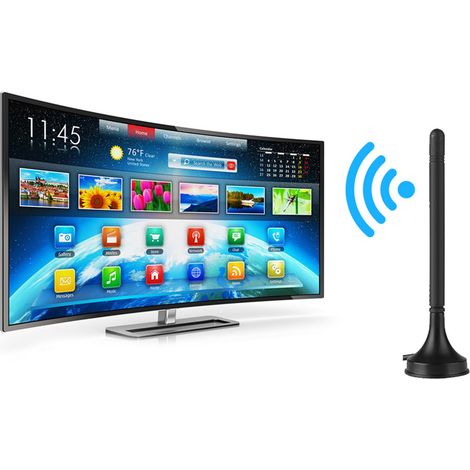 Antenne Numérique DVB-T Intérieure pour Voiture HDTV UHF VHF Double Bande Base Magnétique 10DB (1/5)