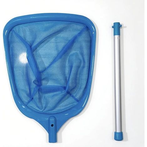 Accessoires de piscine (1 tige) Épuisette de piscine à manche métallique - Râteau durable pour les débris fins dans les piscines enterrées/hors sol, les spas et les jacuzzis (1/5)