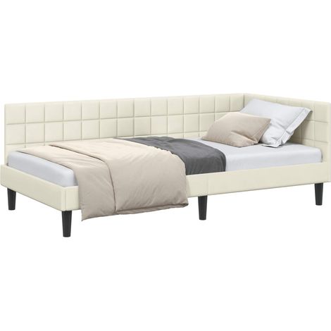 Maison Exclusive - Cornice del letto ad angolo Crema 90 cm x 190 cm Velluto