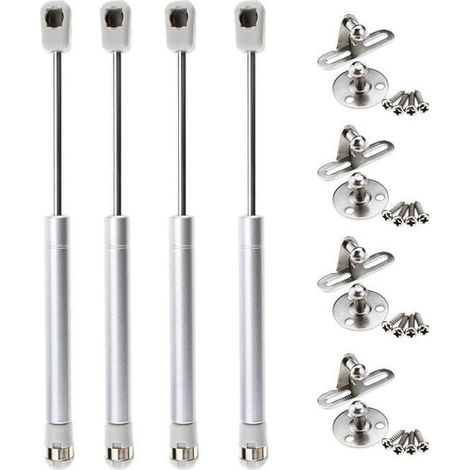 2 Paires Bras pneumatique pour levage de porte Vérins à gaz ressort Armoires cuisine support 100N (1/4)