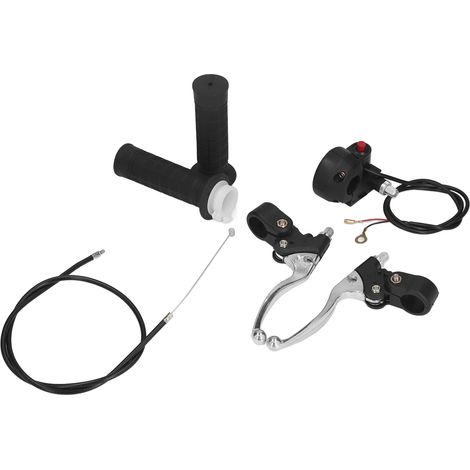 Poignées de guidon 22mm, kit interrupteur kill on/off, levier de frein et d'accélérateur pour mini moto dirt bike (1/5)