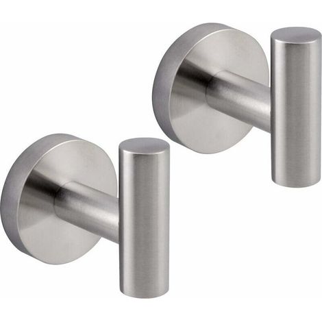Bathroom Towel Hook SUS 304 Stainless Steel Single Coat/Robe Clothes Hook for Bath Kitchen Contemporary Hotel Style Wall Mounted 2 Pack Brushed Finish AG1107B-LS (1/5)