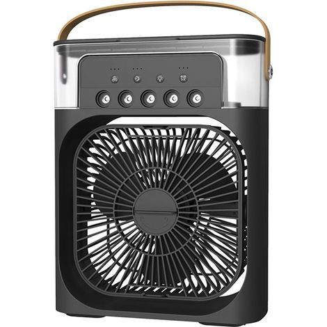 Ventilateur Brumisateur Portable Avec Refroidissement Par Pulvérisation D'eau – Dispose De 3 Vitesses De Ventilation Réglables, Pour Le Bureau, La Maison, La Voiture Et Bien Plus Encore (Black)