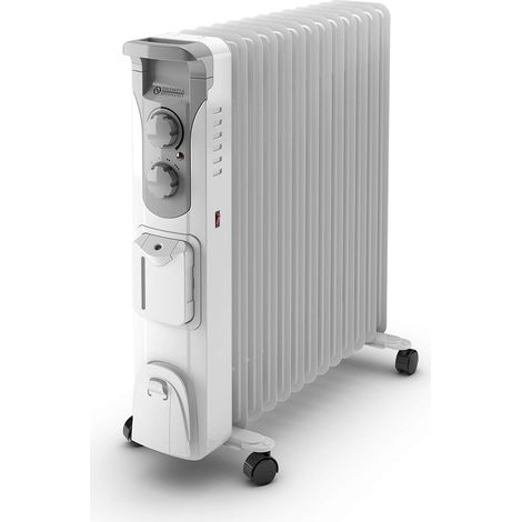Splendid – Radiateur bain d'huile 3000W – Humidificateur intégré – Programmable 24h – Pour pièces jusqu'à 75m² – Silencieux et sécurisé