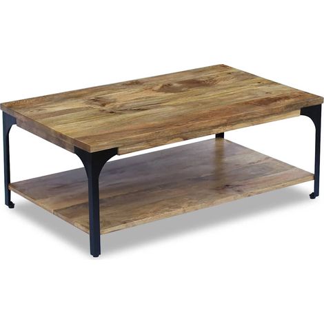 Table basse Table d'appoint pour Salon Chambre - Bois de manguier 100 x 60 x 38 cm BV241928 - BonneVie (1/5)