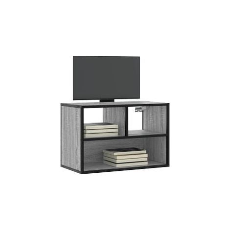 Meuble TV sonoma gris 60x31x39,5 bois d'ingénierie et métal (1/5)