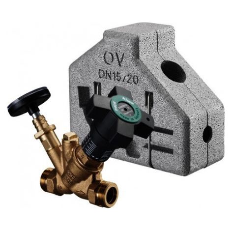 OVENTROP Vanne de circulation statique Aquastrom C avec filetage extérieur DN 25, G 1 1/4, avec isolation thermique et thermomètre, 4207108
