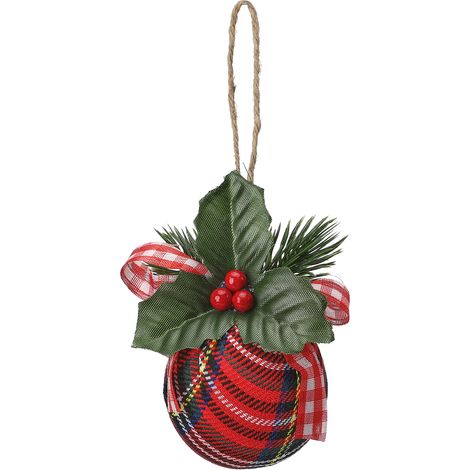 Lot de 6 boules de Noël de 15 cm, élégantes et compactes, en tissu, pour la décoration de la maison, des fêtes et des mariages. (1/5)