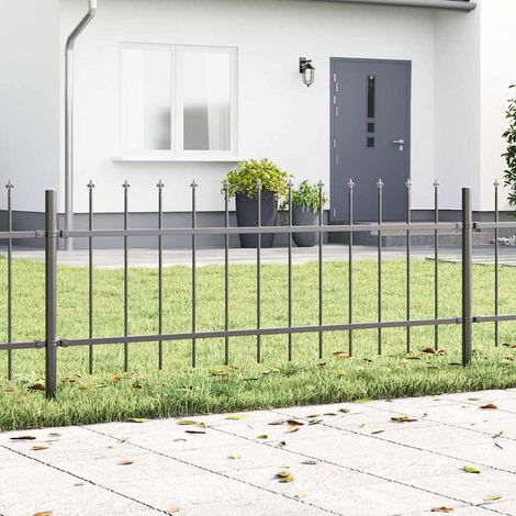 Gartenzaun Woerden Grau 1,7 x 0,6 m Pulverbeschichteter Stahl