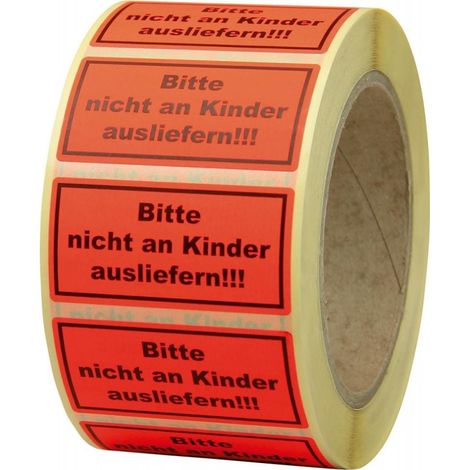 STRECKEN - Hinweis Etiketten Bitte nicht an Kinder STRECKE
