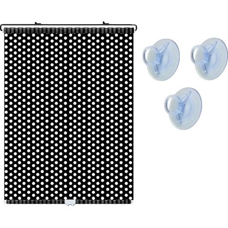 Stores enrouleurs, Installation par ventouse, Protection solaire, Noir 45cm x 125cm (1/2)
