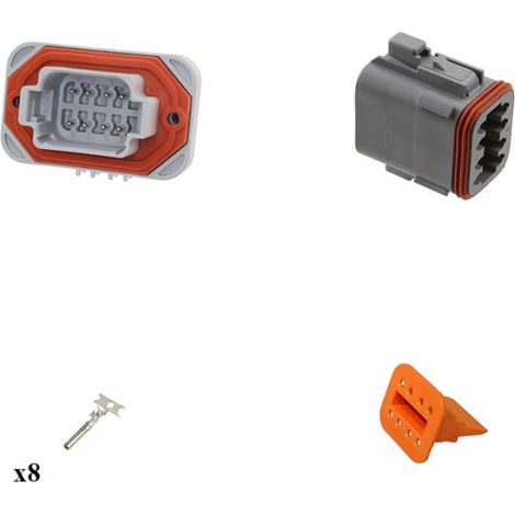 Kit connettore serie DT13 femmina 8 vie da C.S.