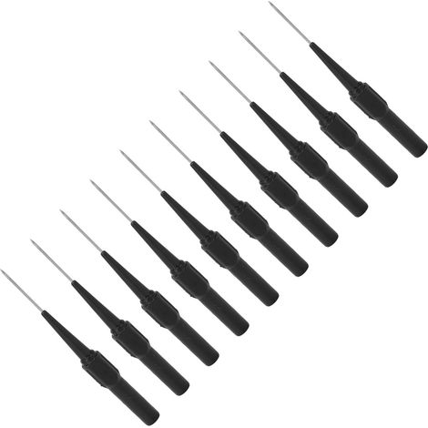 Lot de 10 sondes de test de faisceau de câbles non perforantes à pointe de 1 mm, douille de 4,0 mm, connecteur de pièces automobiles, 26.010 noir. (1/5)