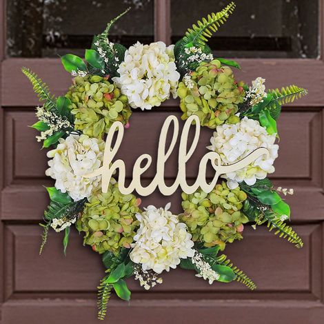 Guirlande En Anneau En Rotin Avec Hortensias - 40 Cm De Diamètre - Décoration Porte Fenêtre Mur Intérieur Extérieur - 1 Pièce (1/5)