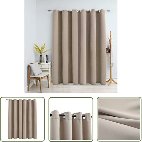 Rideau Occultant - 1 Pièce - 290 x 245 cm - Beige - Pour Salon Chambre Bureau - Polyester 100 % avec Anneaux Métal (1/5)
