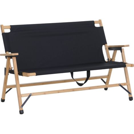 Banc de camping en bambou HWC-Q40, banc d'extérieur, banc de pique-nique, banc de jardin, pliable, p