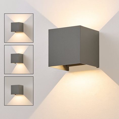 ZMH Applique murale LED Extérieur gris Lampe - 1 pièces up down Luminaire extérieure 5W Spot mural intérieur Ip65 Etanche Lampe couloir Cage d'escalier (1/5)