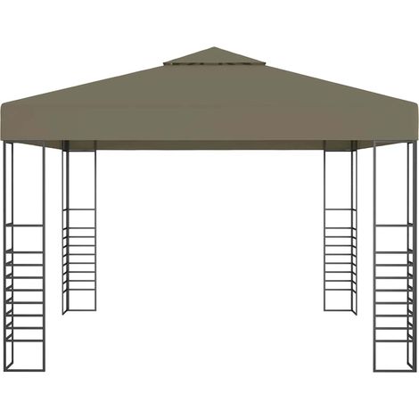 Gazebo Chiosco da Giardino 3x3 m Grigio Talpa 180 g/m² (1/5)