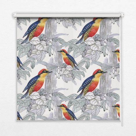 Tenda a Rullo Interna per Finestra - Tenda Filtrante Luce - Tenda Privacy - Tenda Decorativa Rettangolare - Rullo per Interni - (120 cm x 140 cm) - Uccello colorato (1/5)