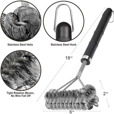 Brosse De Barbecue - 43 2 Cm - Pour Grilles Gaz Porcelaine Charbon - 1 Piece (1/5)