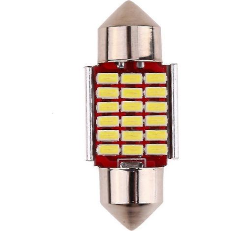 Lot de 2 ampoules LED feston C5W/C10W 31 mm 3014 18 SMD Canbus pour éclairage intérieur de plaque d'immatriculation de voiture, 12 V (1/5)