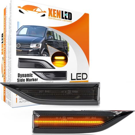 2x Clignotants latéraux LED VW Transporter T6 à partir de 2015 MK4 - Version Fumée - Homologué (1/5)