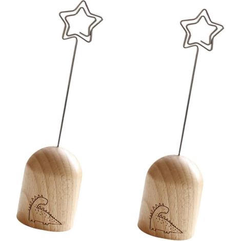 2 porte-mémos dinosaure bois – clips décoratifs pour mariage et événements (1/4)