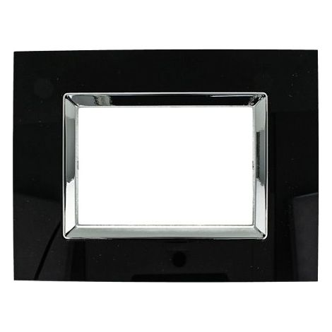 Placca Delux Vetro 2M 3M 4M 7M Nero Compatibile Vimar Arke 3 POSTI (1/2)