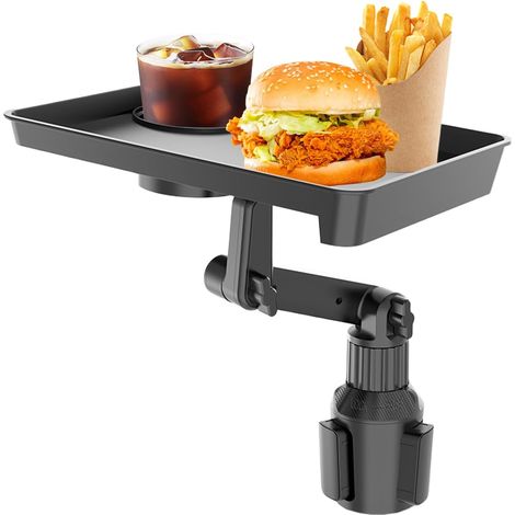 Plateau alimentaire extensible – Rallonge résistante aux chocs, table rotative Plateau de nourriture pour chauffeurs de taxi, voyage en voiture, camion et repas (1/5)