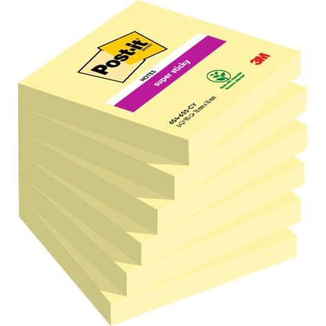 POST-IT Bloc notas adhesivas Super Sticky 76x76mm amarillo