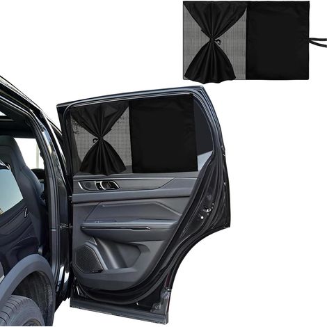 2 pièces de protection solaire pour voiture bébé, rideau auto magnétique pour enfants UV, protection solaire pour vitre de voiture magnétique, intimité pour votre famille (dos 2PCS) (1/5)