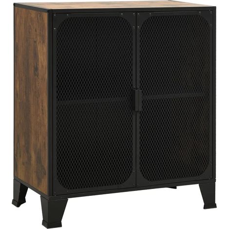Armario de almacenamiento con estante integrado estilo industrial urbano 72 x 36 x 82 cm de metal marrón 020046798 (1/5)