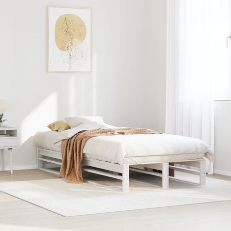 Estructura de cama sin colchón madera de pino blanca 90x200 cm vidaXL (1/5)