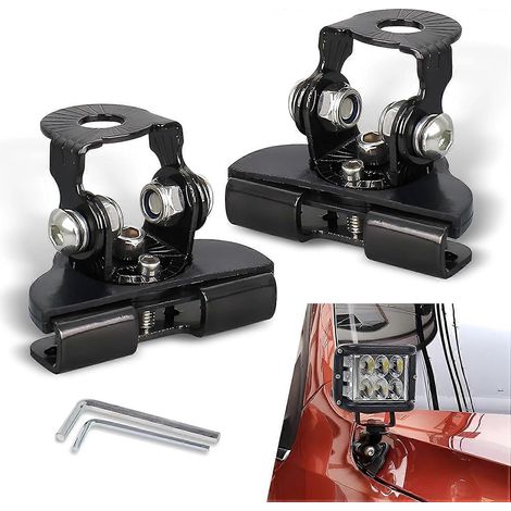 Lot de 2 supports de fixation pour barre lumineuse LED de voiture, fixation non destructive pour barre lumineuse de capot, supports de remplacement pour barre lumineuse de calandre, compatibles avec l (1/5)