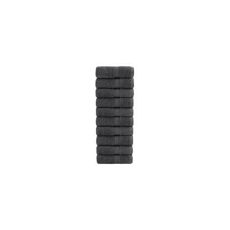 Gants de toilette haut de gamme SOLUND, lot de 10, anthracite, 30 x 30 cm, 600 g/m² - Crezuo (1/4)