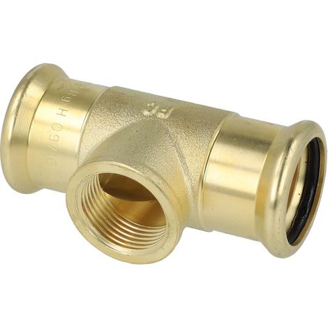 Raccord a sertir en bronze Piece en T sortie filet fem 28x3/4"x28 Type 6130g contour M