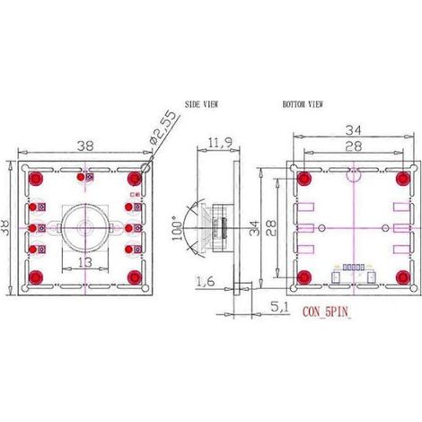 Module Camera - OV9732 - 1280x720 - 100 Degres - USB 2.0 - Mise Au Point Fixe - 3 Unites (1/5)