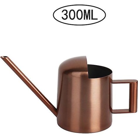 Arrosoir d'intérieur miniature en acier inoxydable 300 ml avec long bec et poignée - Couleur bronze (1/5)