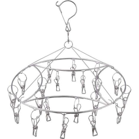 Ulisem (20 mollette - 1 confezione) Stendibiancheria in acciaio inossidabile per biancheria intima, lingerie, vestiti per bambini e piccoli articoli da bucato (1/4)