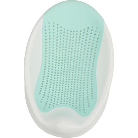 Support de bain pour bébé, tapis de bain antidérapant vert, pour nouveau-né et nourrisson. (1/5)