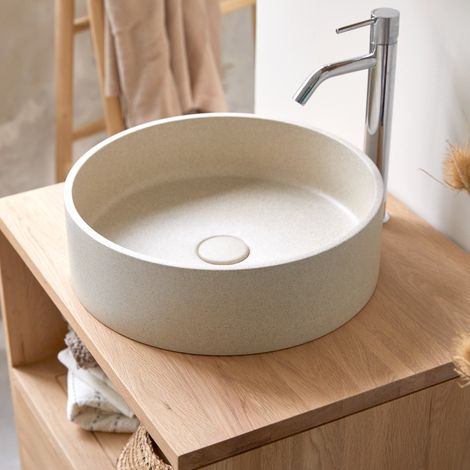 Vasque ronde en terrazzo cream Gina