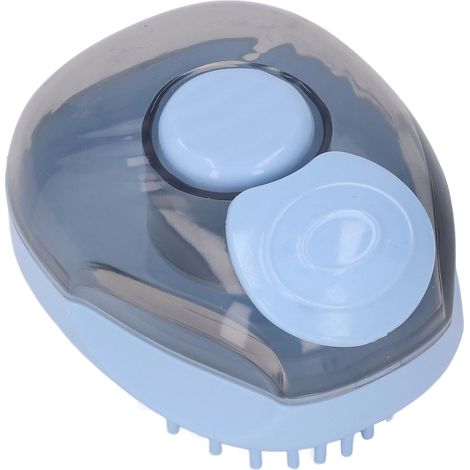 Brosse de massage pour le bain, distributeur de shampoing, brosse de toilettage pour chiens et chats à poils courts et longs (bleue) (1/5)