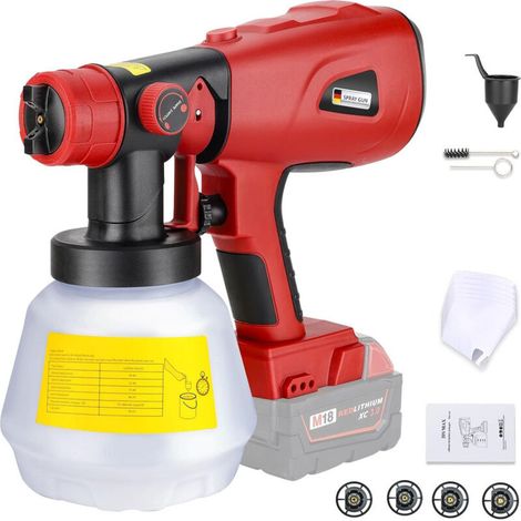 Pulvérisateur de peinture sans fil pour batterie Milwaukee 20 V, outil électrique sans fil HVLP, pistolet à peinture (1/5)