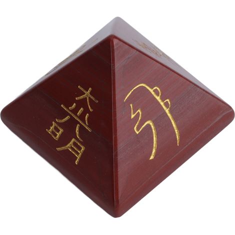 Pyramide en pierre rouge pour attirer richesse et prospérité, dissipant les énergies négatives, décoration de bureau, chambre ou voiture, générateur d'abondance, cristal de chance, 1 pièce. (1/5)