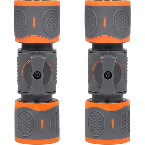 2 Pièces Connecteur de Raccord Tuyau D'arrosage, Connecteur de Tuyau Eau Vanne de Régulation Valve D'arrêt pour tuyau D'arrosage Abs Renforcé avec Valve Intégrée pour Jardin Lavage Voiture Cuisine (1/5)